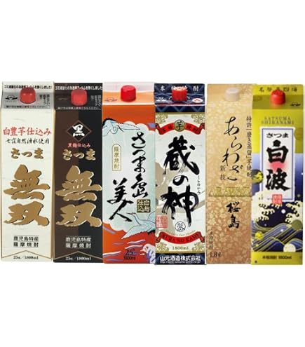 Amazon.co.jp: 焼酎セット 本格芋焼酎 1.8L 紙パック 飲み比べ 6本